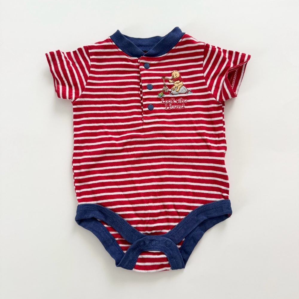 Disney Baby Winnie The Pooh fishing embroidery bodysuit 0-3m